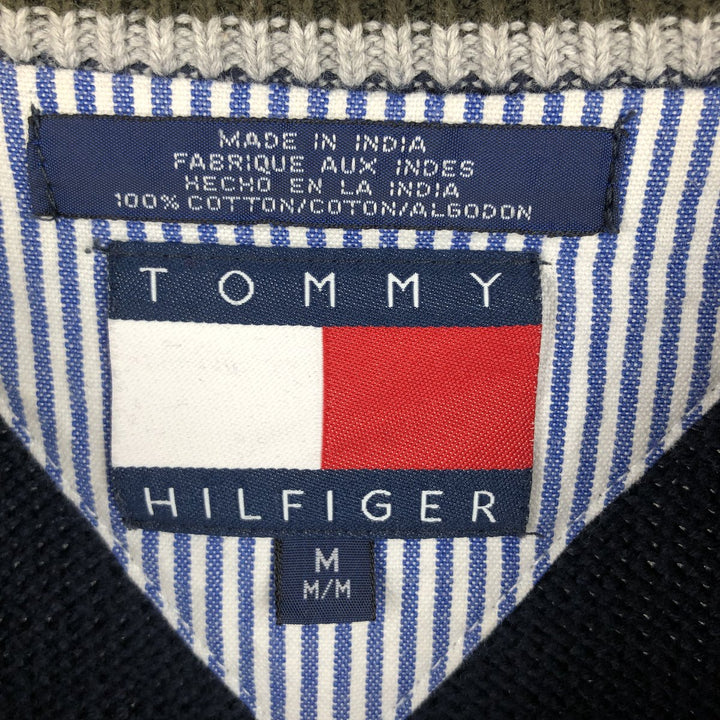 Tommy Hilfiger cotton knit sweater, men's size M cotton navy blue type Vintage Second Hand