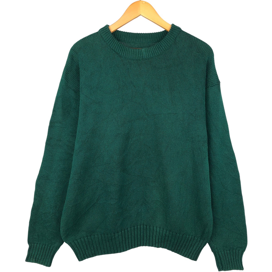 Eddie Bauer Cotton Knit Sweater, Men's M Size cotton green type Vintage Second Hand