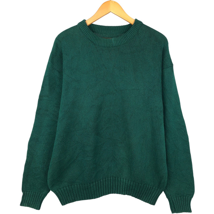 Eddie Bauer Cotton Knit Sweater, Men's M Size cotton green type Vintage Second Hand