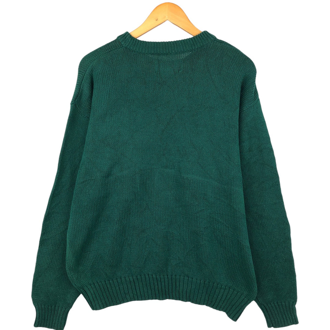 Eddie Bauer Cotton Knit Sweater, Men's M Size cotton green type Vintage Second Hand