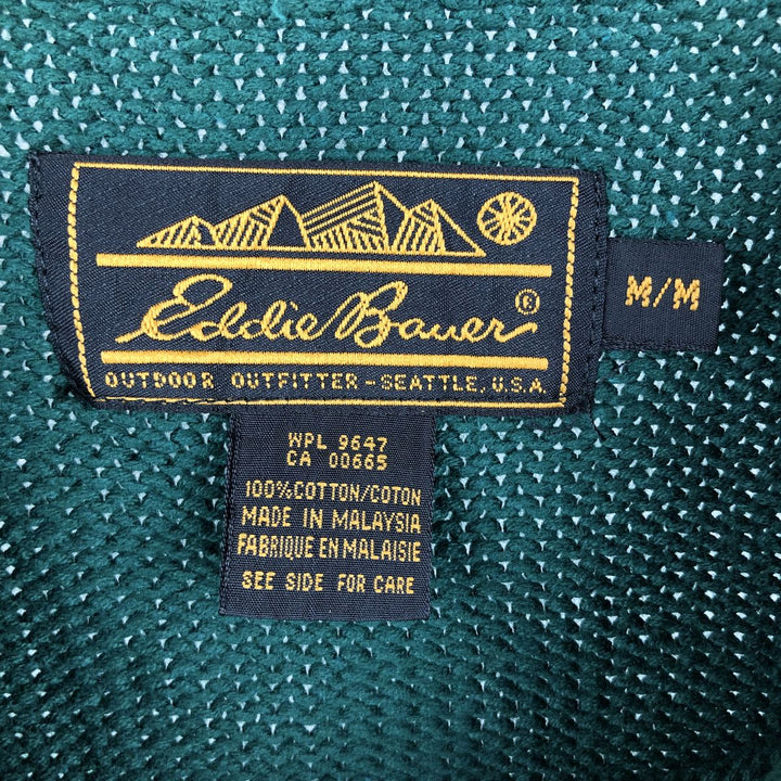 Eddie Bauer Cotton Knit Sweater, Men's M Size cotton green type Vintage Second Hand