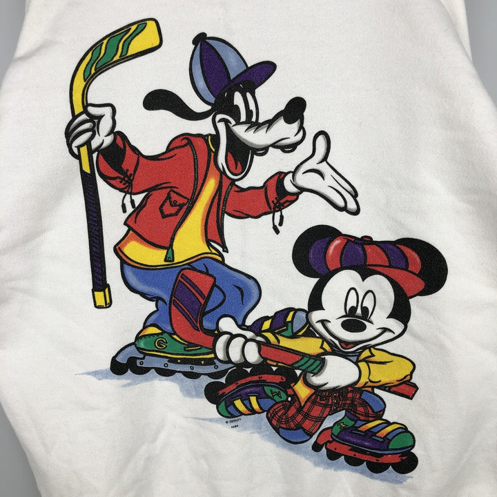 Vintage 90'S MICKY UNLIMITED DISNEY Disney character sweatshirt, Made in USA, Men's XL cotton white type Vintage Second Hand