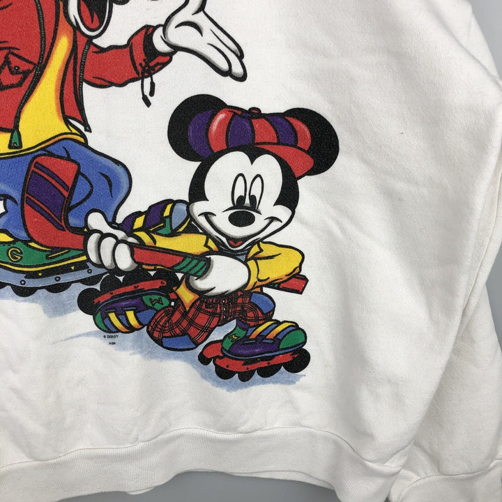 Vintage 90'S MICKY UNLIMITED DISNEY Disney character sweatshirt, Made in USA, Men's XL cotton white type Vintage Second Hand