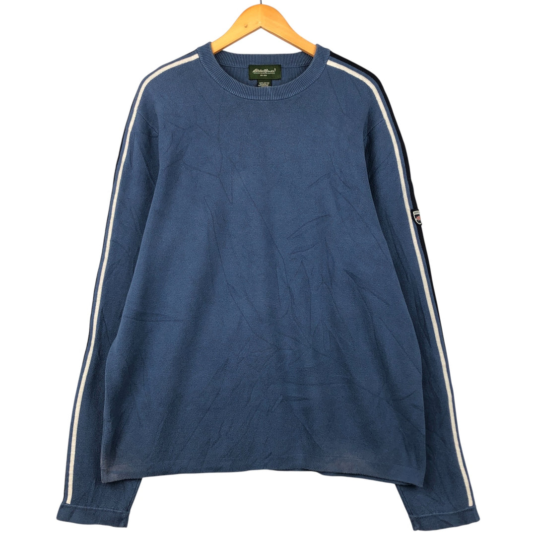 2000'S Eddie Bauer Cotton Knit Sweater, Men's Size XL cotton blue type Vintage Second Hand