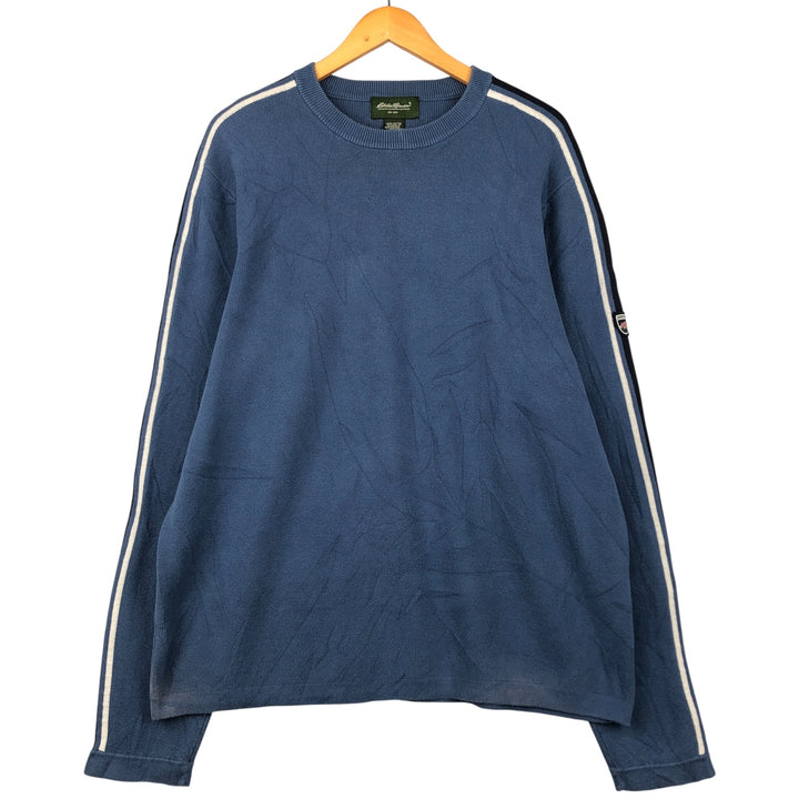 2000'S Eddie Bauer Cotton Knit Sweater, Men's Size XL cotton blue type Vintage Second Hand