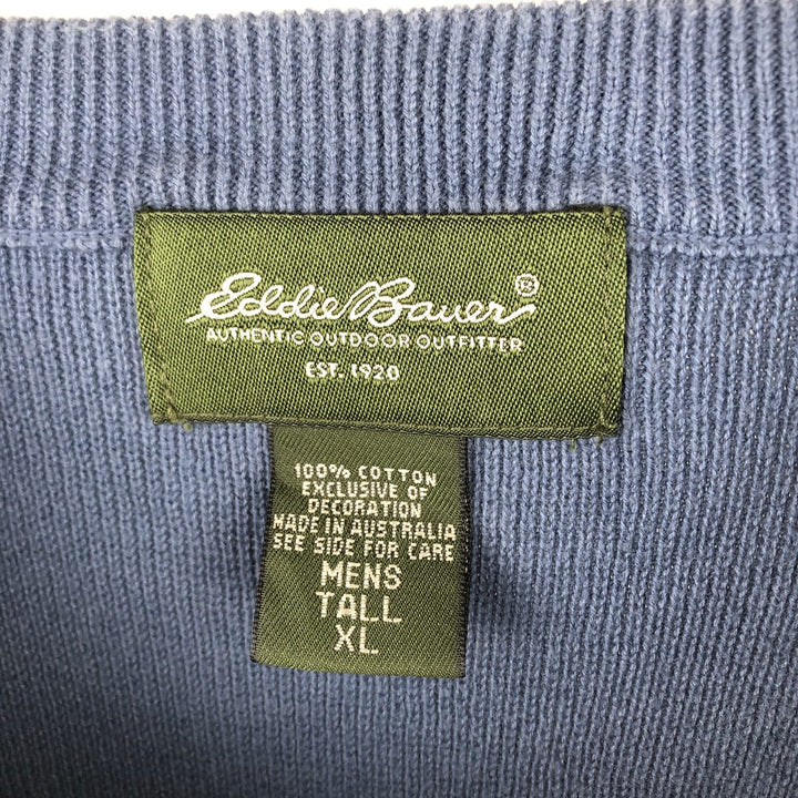2000'S Eddie Bauer Cotton Knit Sweater, Men's Size XL cotton blue type Vintage Second Hand