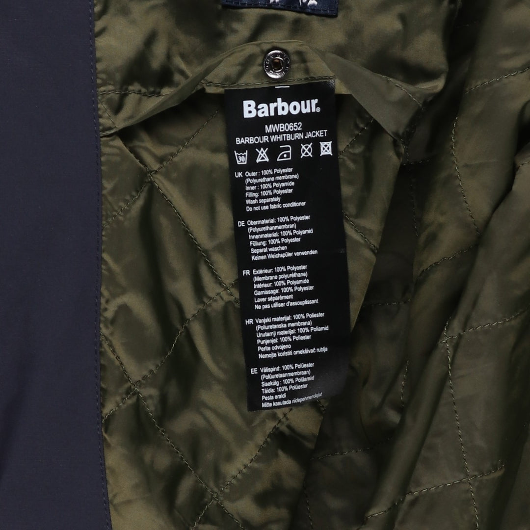 2000s~ Barbour WHITBURN JACKET 3-Warrant Padded Parka Puffer Jacket Men's Size Medium polyester navy blue type Vintage Second Hand
