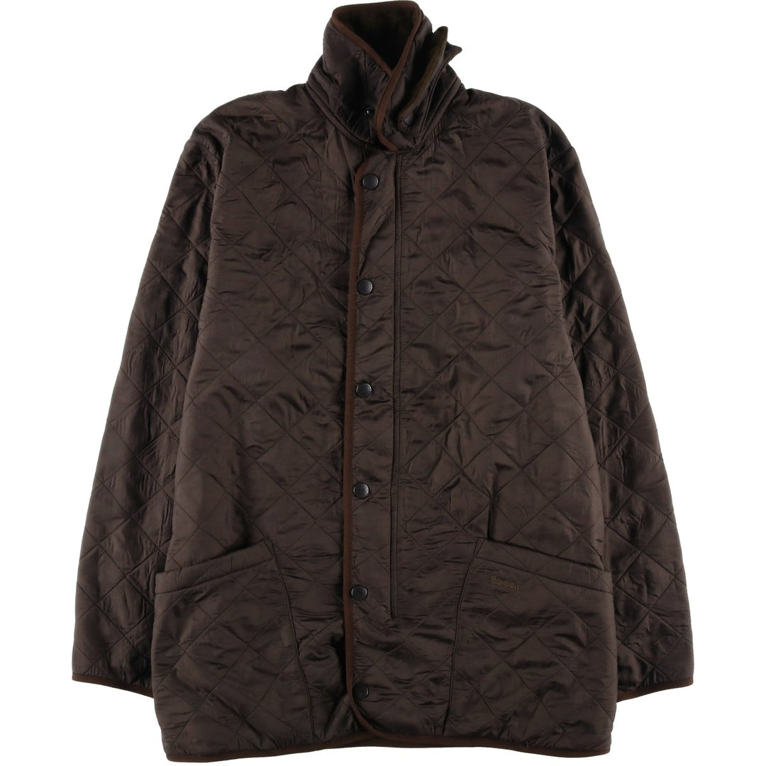 2000s~ Barbour Polar Quilts Long 3-Warrant Quilted Jacket, Men's Size Medium polyester brown type Vintage Second Hand