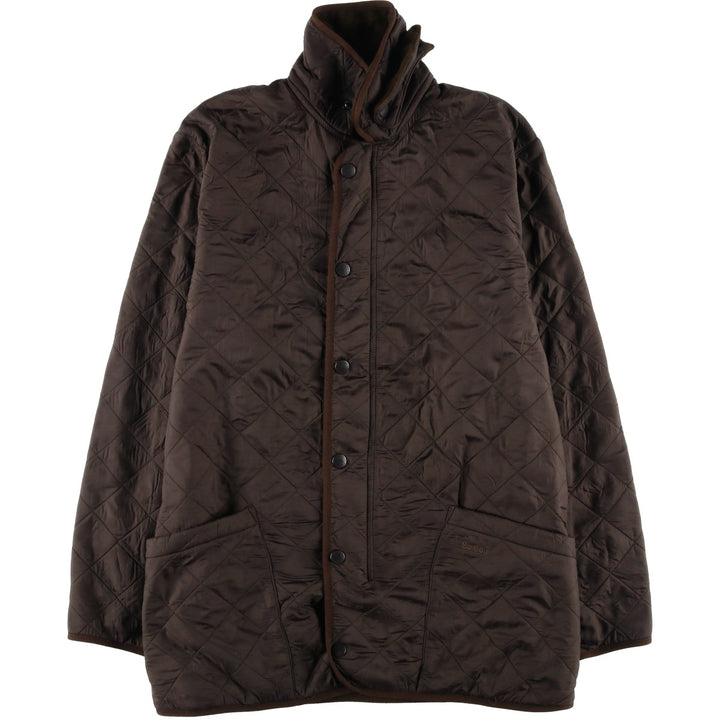 2000s~ Barbour Polar Quilts Long 3-Warrant Quilted Jacket, Men's Size Medium polyester brown type Vintage Second Hand