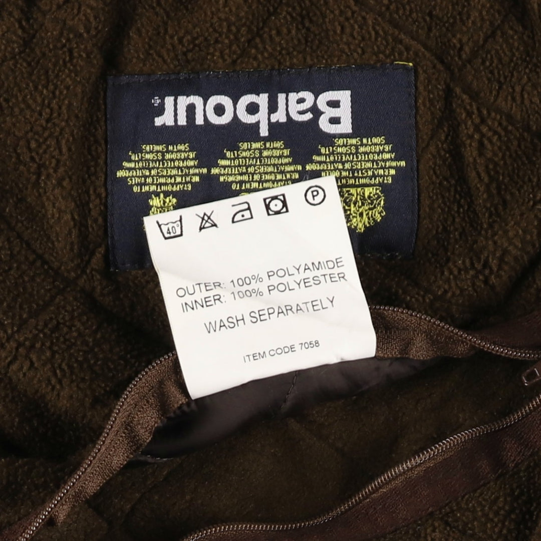 2000s~ Barbour Polar Quilts Long 3-Warrant Quilted Jacket, Men's Size Medium polyester brown type Vintage Second Hand