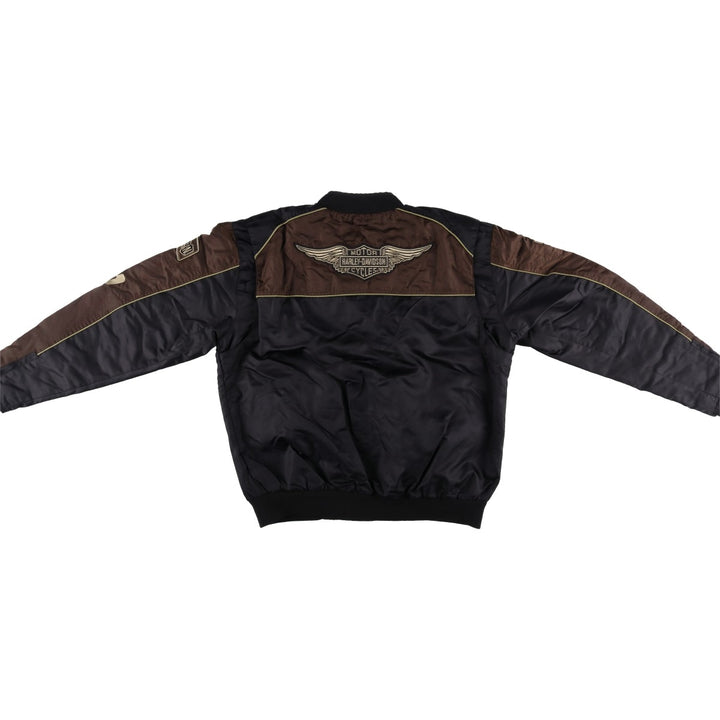 Harley-Davidson Men's Padded Puffer Jacket (Size L) Nylon black type Vintage Second Hand