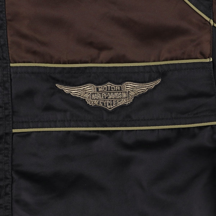 Harley-Davidson Men's Padded Puffer Jacket (Size L) Nylon black type Vintage Second Hand