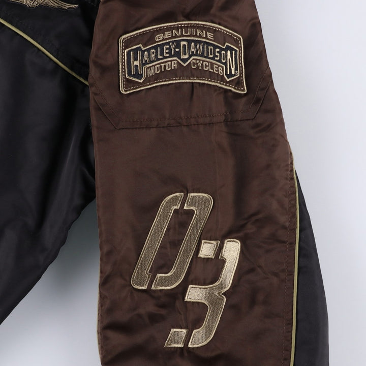 Harley-Davidson Men's Padded Puffer Jacket (Size L) Nylon black type Vintage Second Hand