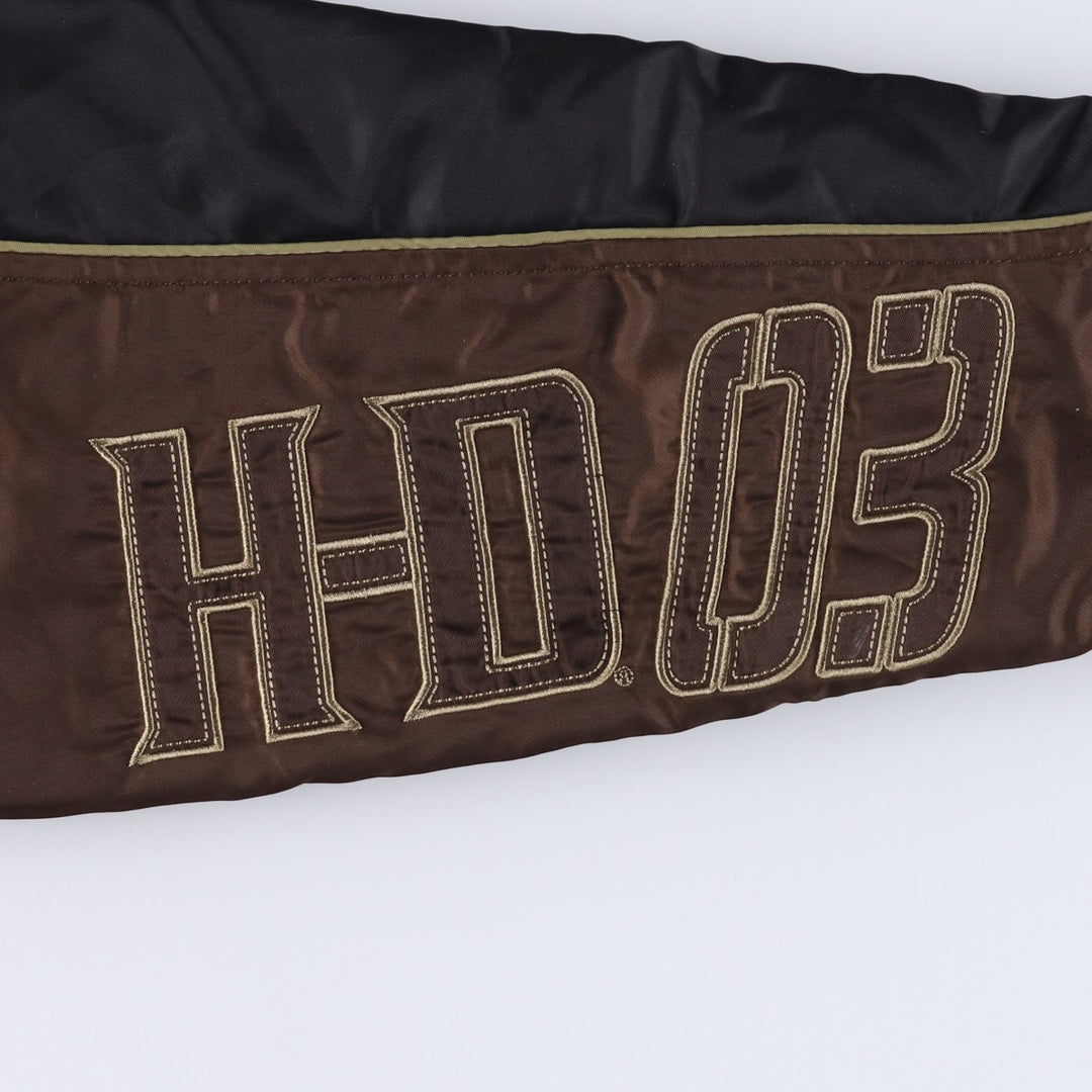 Harley-Davidson Men's Padded Puffer Jacket (Size L) Nylon black type Vintage Second Hand