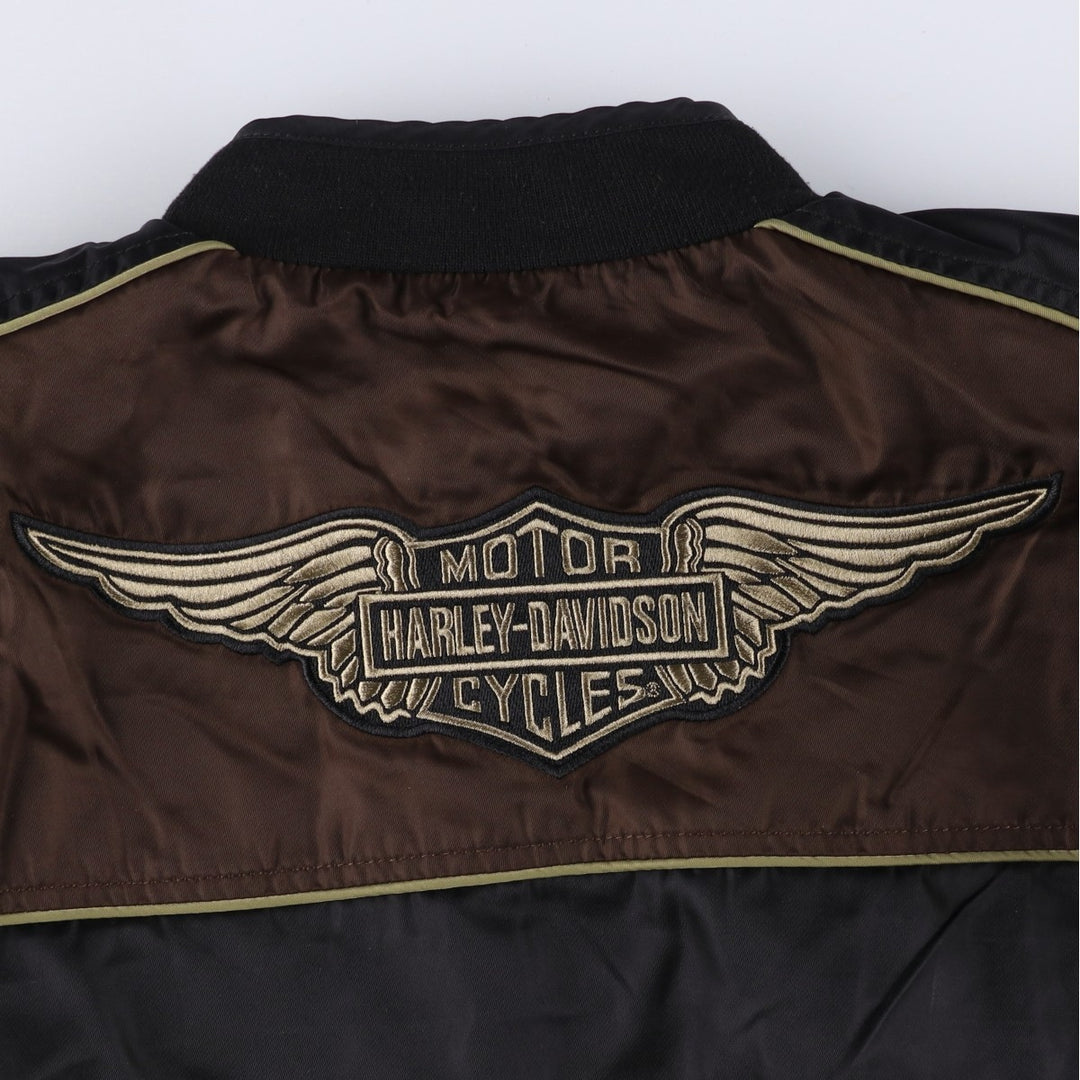 Harley-Davidson Men's Padded Puffer Jacket (Size L) Nylon black type Vintage Second Hand