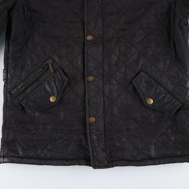2000s~ Barbour Powell Quilt 3 Warrant Quilted Puffer Jacket, Men's Size Medium polyester black type Vintage Second Hand