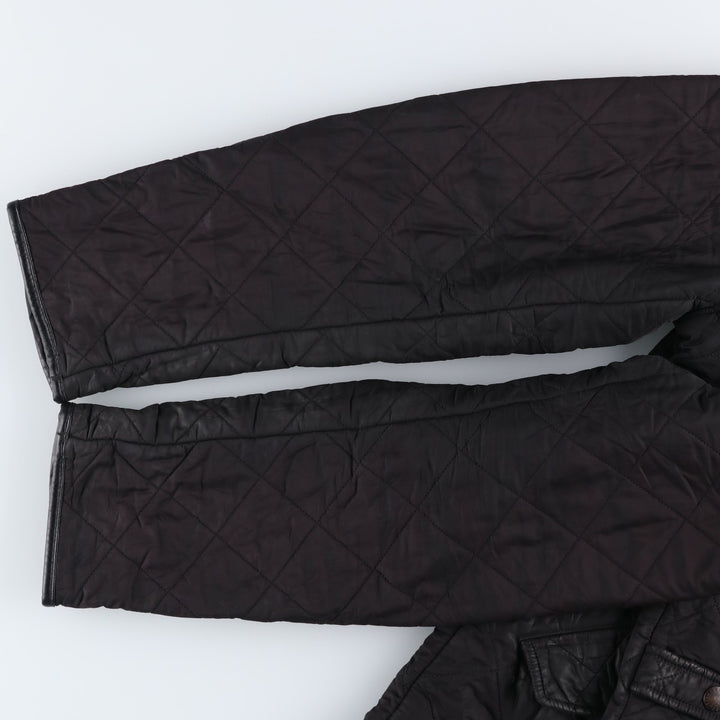 2000s~ Barbour Powell Quilt 3 Warrant Quilted Puffer Jacket, Men's Size Medium polyester black type Vintage Second Hand