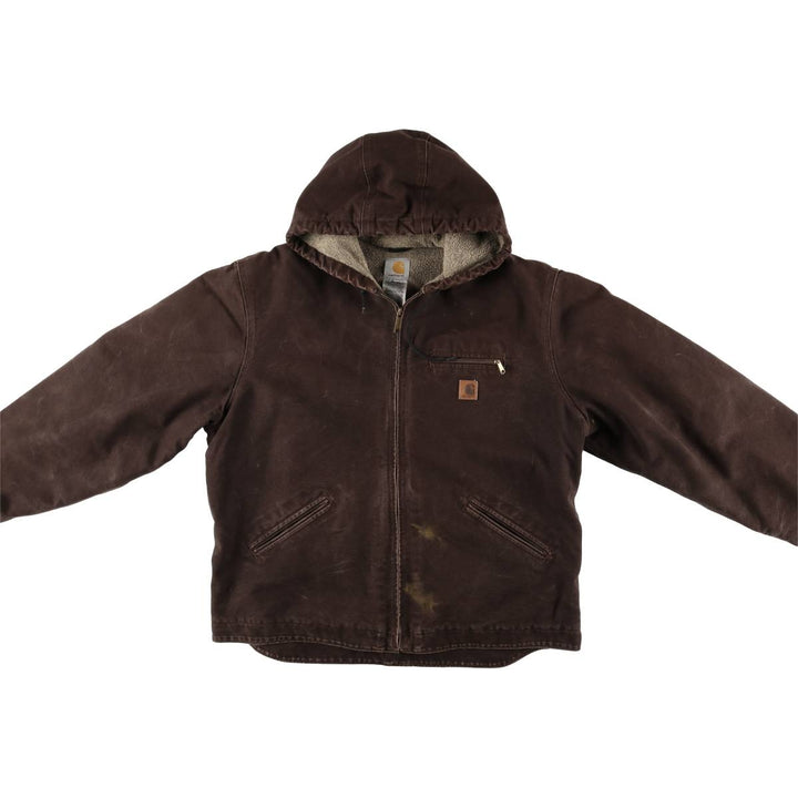 00'S Carhartt Sierra Jacket Duck Full Zip Hoodie Men's XL cotton brown type Vintage Second Hand