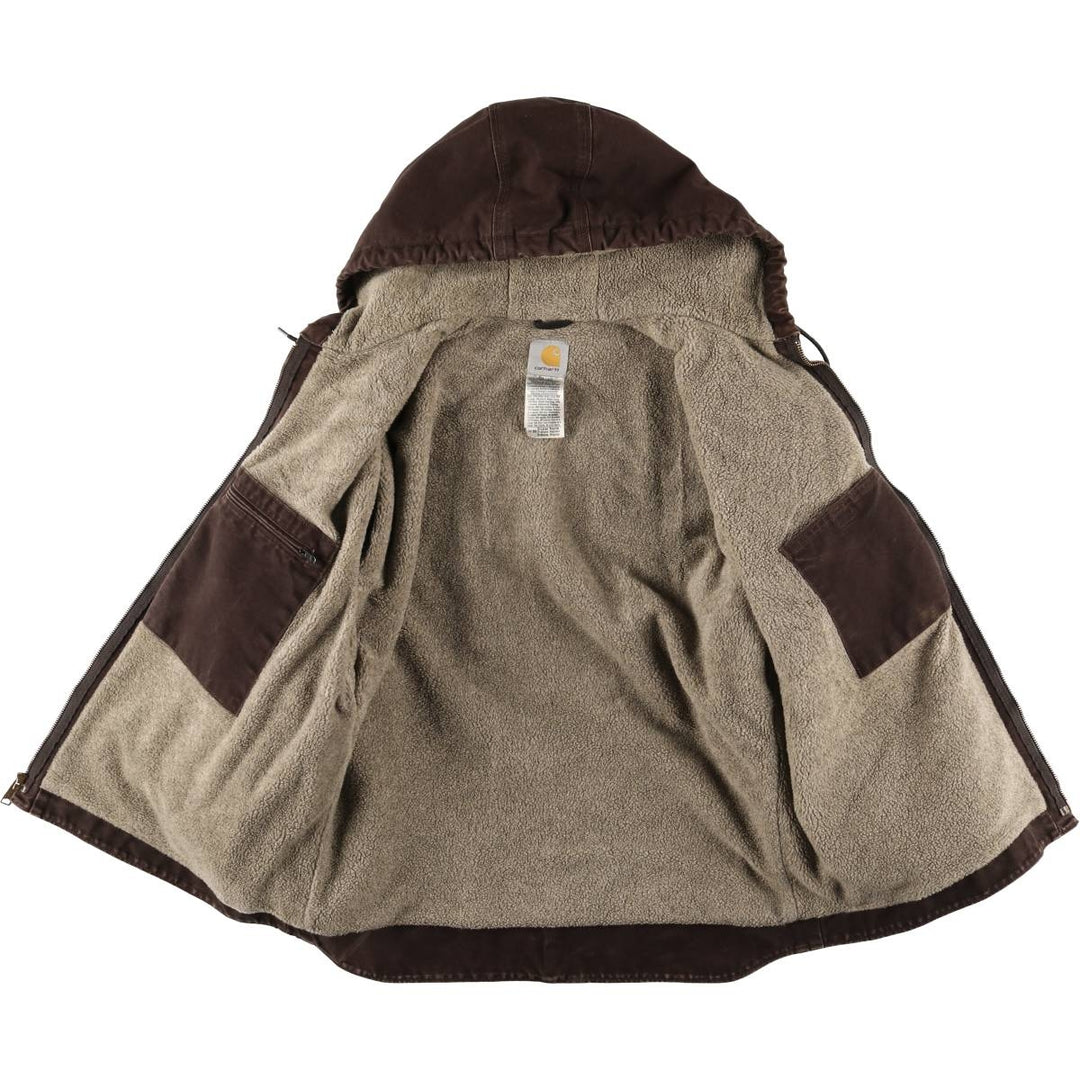 00'S Carhartt Sierra Jacket Duck Full Zip Hoodie Men's XL cotton brown type Vintage Second Hand