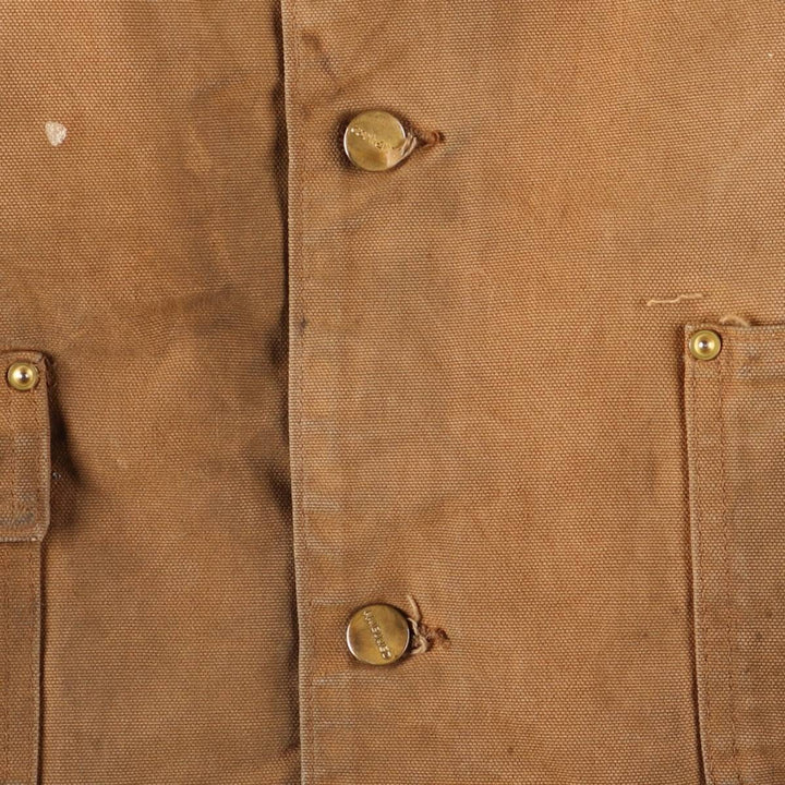 Carhartt Michigan Chore Coat Duck Coverall Men's XL Size unclear ocher yellow type Vintage Second Hand