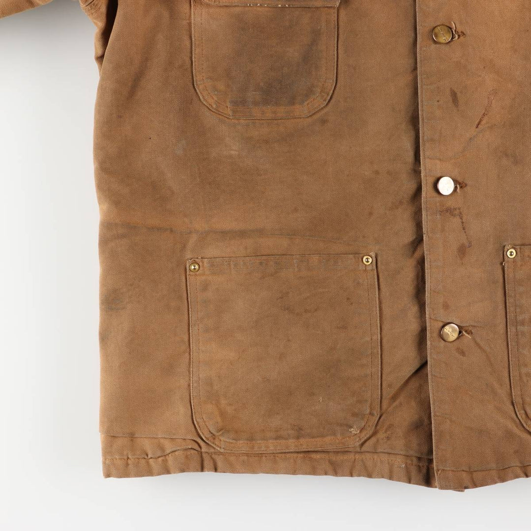 Carhartt Michigan Chore Coat Duck Coverall Men's XL Size unclear ocher yellow type Vintage Second Hand