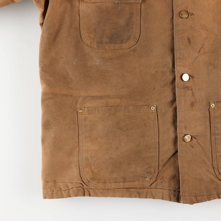 Carhartt Michigan Chore Coat Duck Coverall Men's XL Size unclear ocher yellow type Vintage Second Hand