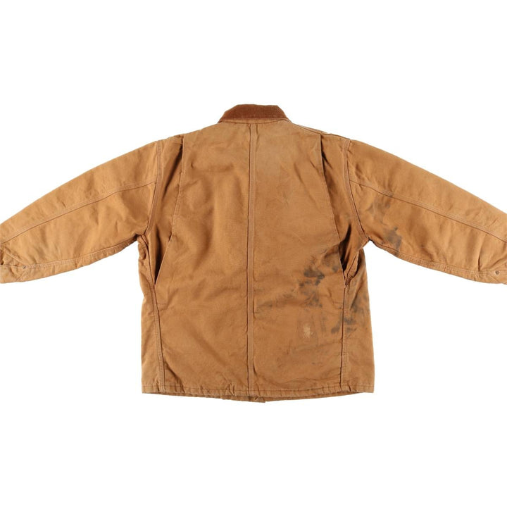 90'S Carhartt Michigan Chore Coat/Duck Coverall, Made in USA, Men's Size L, Vintage cotton ocher yellow type Vintage Second Hand
