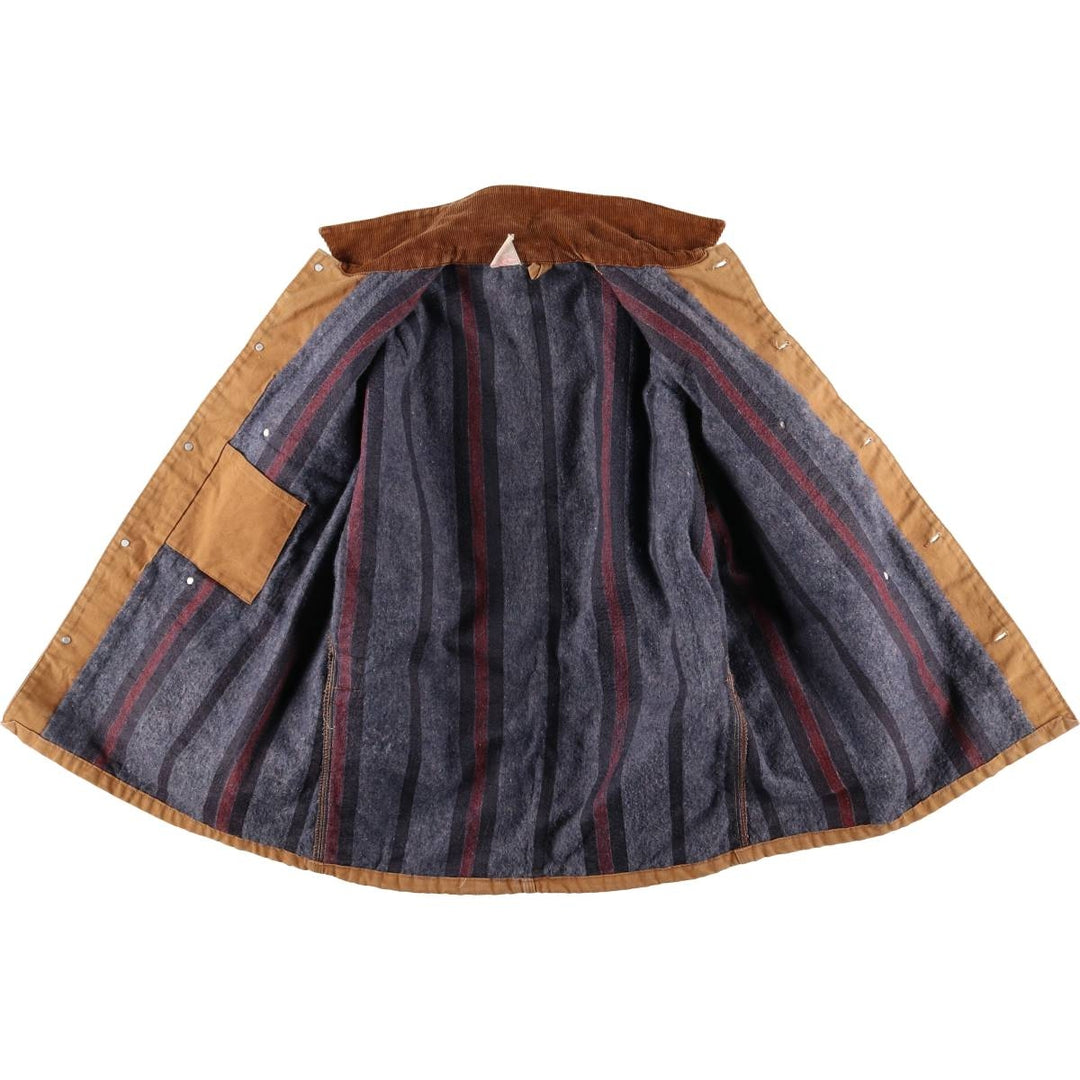 90'S Carhartt Michigan Chore Coat/Duck Coverall, Made in USA, Men's Size L, Vintage cotton ocher yellow type Vintage Second Hand