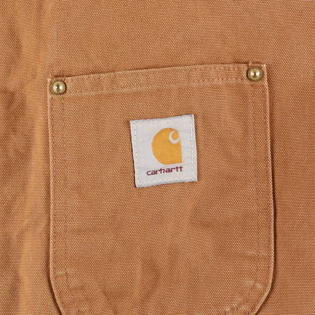 90'S Carhartt Michigan Chore Coat/Duck Coverall, Made in USA, Men's Size L, Vintage cotton ocher yellow type Vintage Second Hand