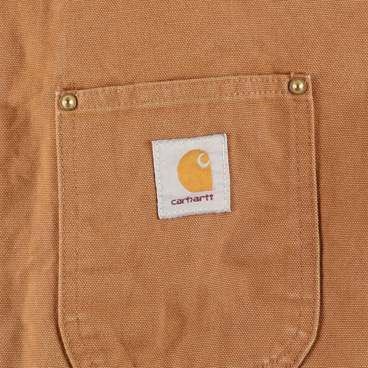 90'S Carhartt Michigan Chore Coat/Duck Coverall, Made in USA, Men's Size L, Vintage cotton ocher yellow type Vintage Second Hand