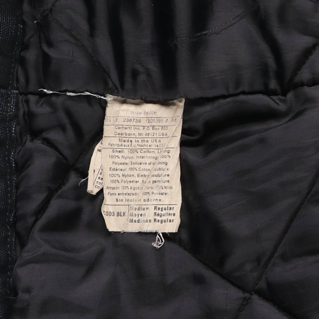 Carhartt Traditional Padded Duck Work Jacket, Made in USA, Men's Size Medium cotton black type Vintage Second Hand