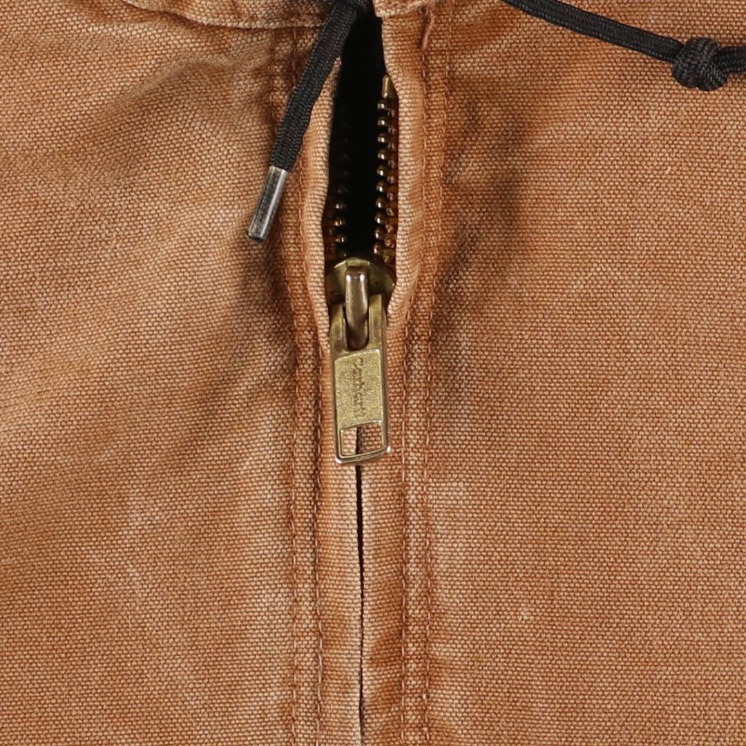 2000'S Carhartt Active Jacket, Padded Duck Full Zip Hoodie, Men's Size XL cotton brown type Vintage Second Hand