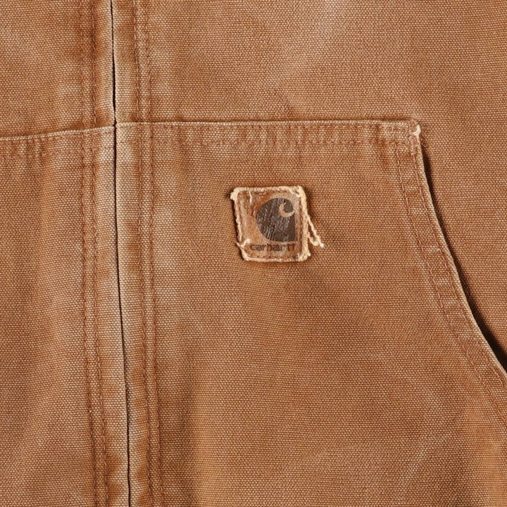 2000'S Carhartt Active Jacket, Padded Duck Full Zip Hoodie, Men's Size XL cotton brown type Vintage Second Hand