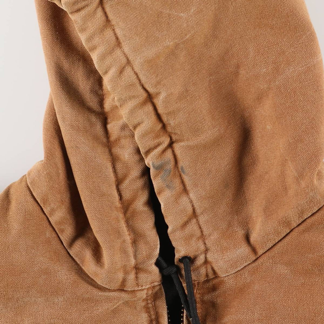 2000'S Carhartt Active Jacket, Padded Duck Full Zip Hoodie, Men's Size XL cotton brown type Vintage Second Hand
