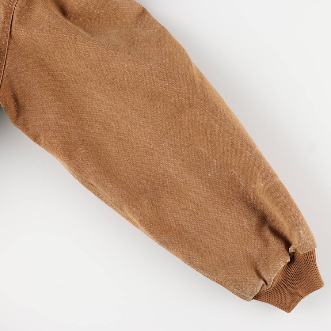 2000'S Carhartt Active Jacket, Padded Duck Full Zip Hoodie, Men's Size XL cotton brown type Vintage Second Hand