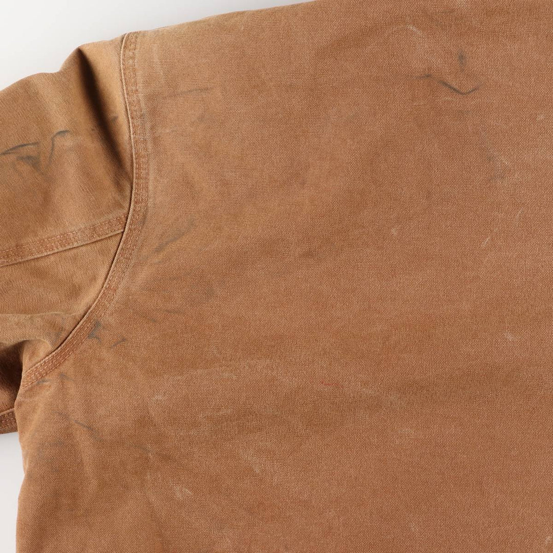 2000'S Carhartt Active Jacket, Padded Duck Full Zip Hoodie, Men's Size XL cotton brown type Vintage Second Hand