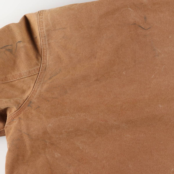 2000'S Carhartt Active Jacket, Padded Duck Full Zip Hoodie, Men's Size XL cotton brown type Vintage Second Hand