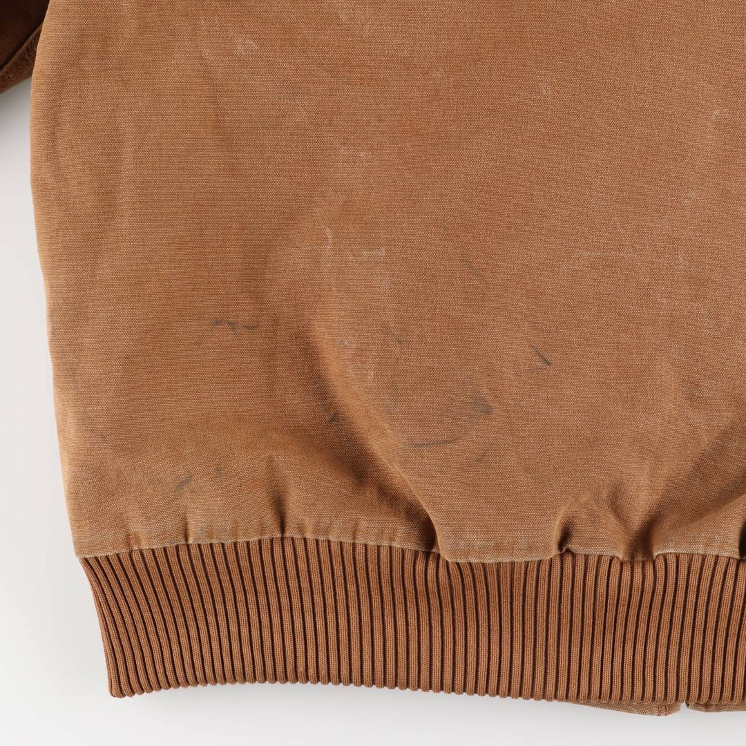 2000'S Carhartt Active Jacket, Padded Duck Full Zip Hoodie, Men's Size XL cotton brown type Vintage Second Hand