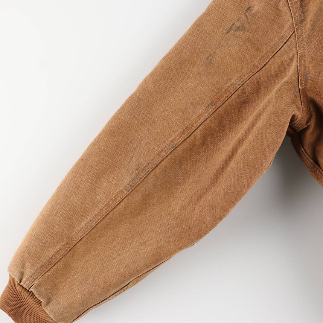 2000'S Carhartt Active Jacket, Padded Duck Full Zip Hoodie, Men's Size XL cotton brown type Vintage Second Hand