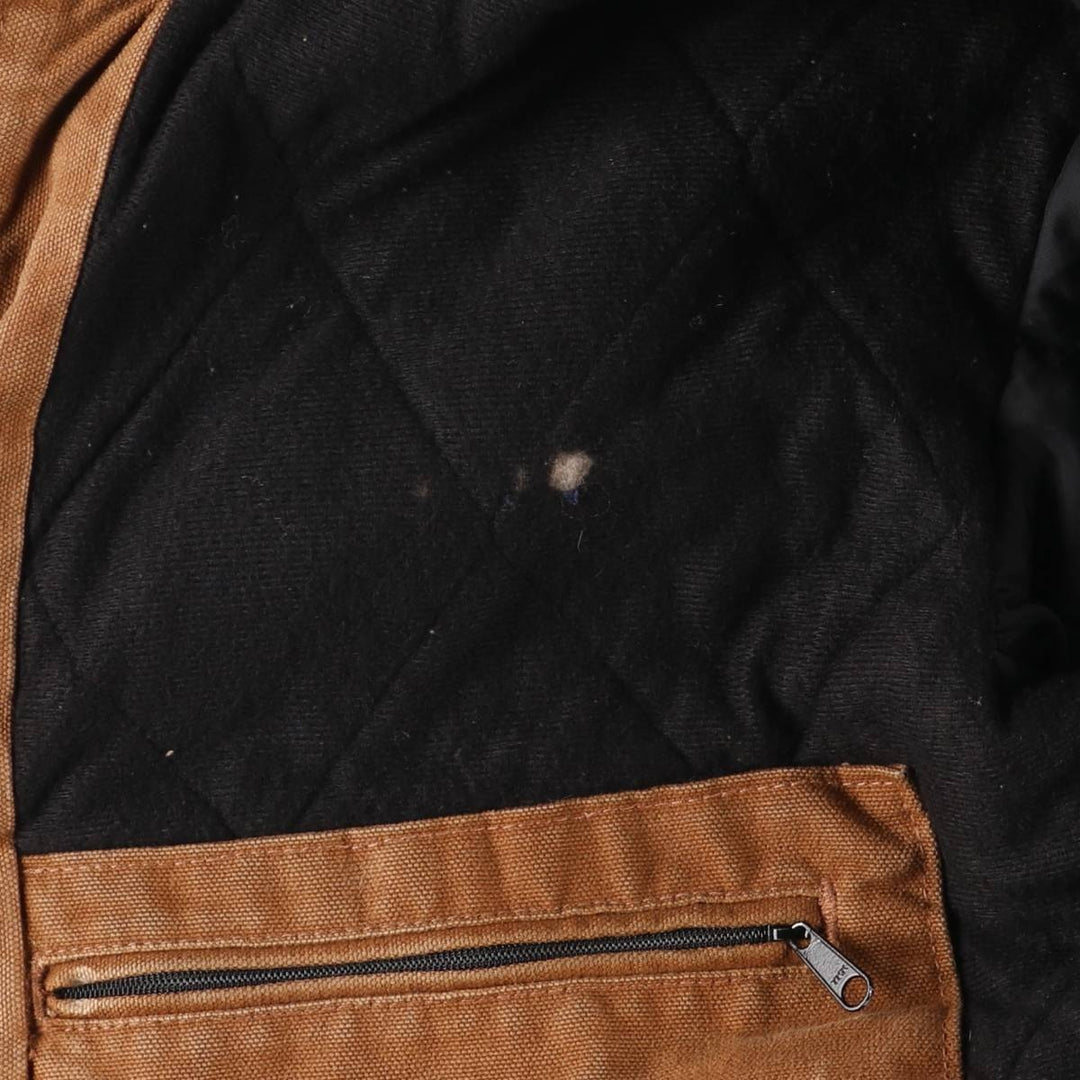 2000'S Carhartt Active Jacket, Padded Duck Full Zip Hoodie, Men's Size XL cotton brown type Vintage Second Hand