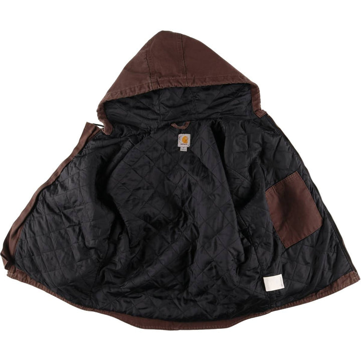 Carhartt Active Jacket, Padded Duck Full-Zip Hoodie, Men's Size Medium cotton brown type Vintage Second Hand
