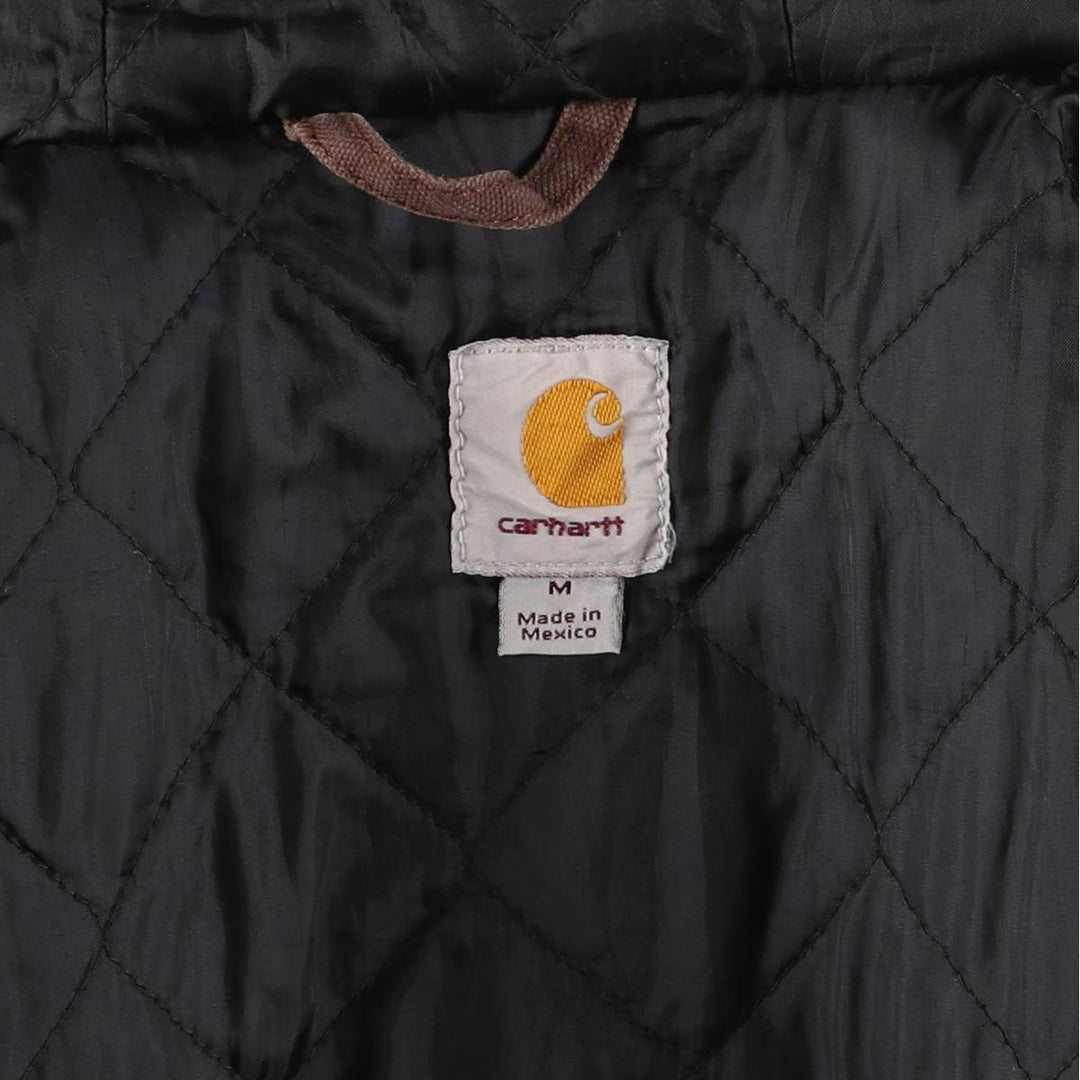 Carhartt Active Jacket, Padded Duck Full-Zip Hoodie, Men's Size Medium cotton brown type Vintage Second Hand