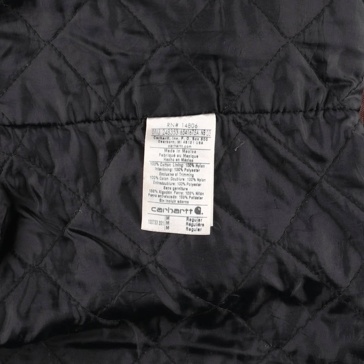 Carhartt Active Jacket, Padded Duck Full-Zip Hoodie, Men's Size Medium cotton brown type Vintage Second Hand