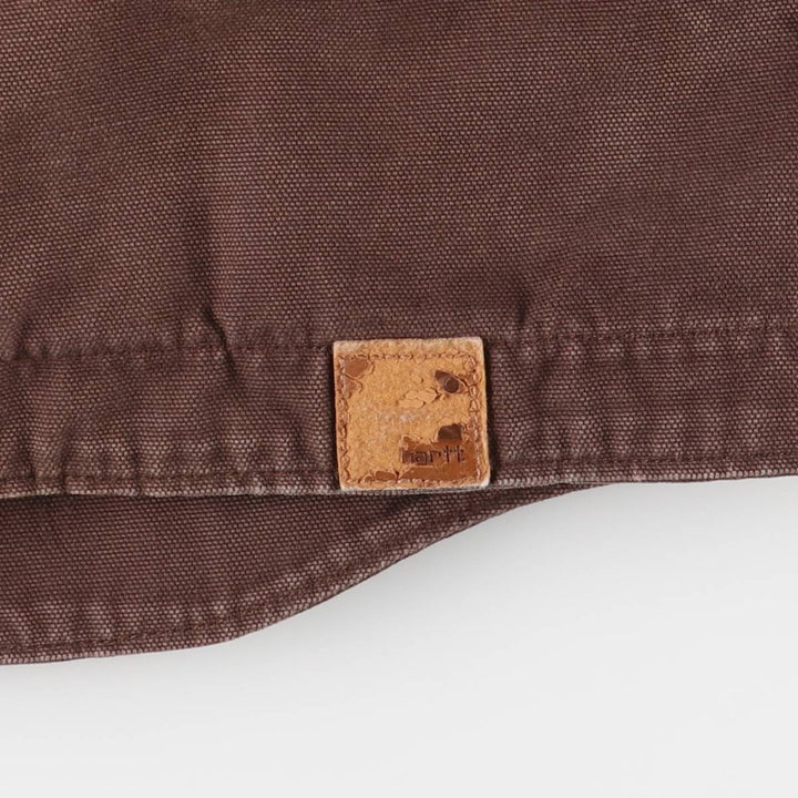 Carhartt Active Jacket, Padded Duck Full-Zip Hoodie, Men's Size Medium cotton brown type Vintage Second Hand