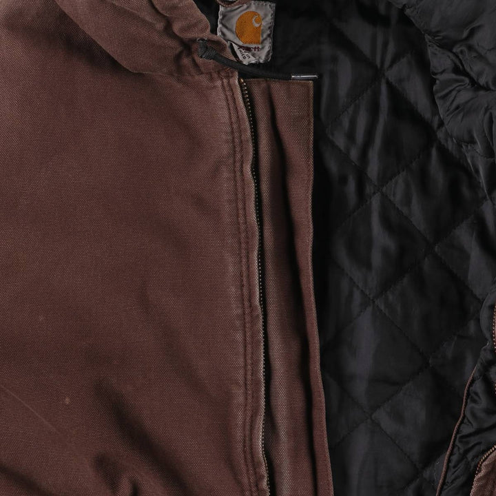 Carhartt Active Jacket, Padded Duck Full-Zip Hoodie, Men's Size Medium cotton brown type Vintage Second Hand
