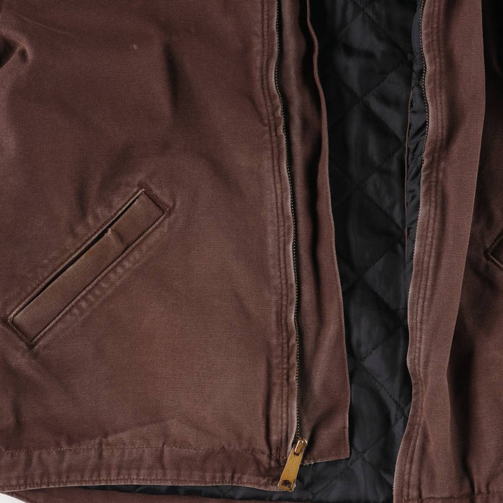 Carhartt Active Jacket, Padded Duck Full-Zip Hoodie, Men's Size Medium cotton brown type Vintage Second Hand