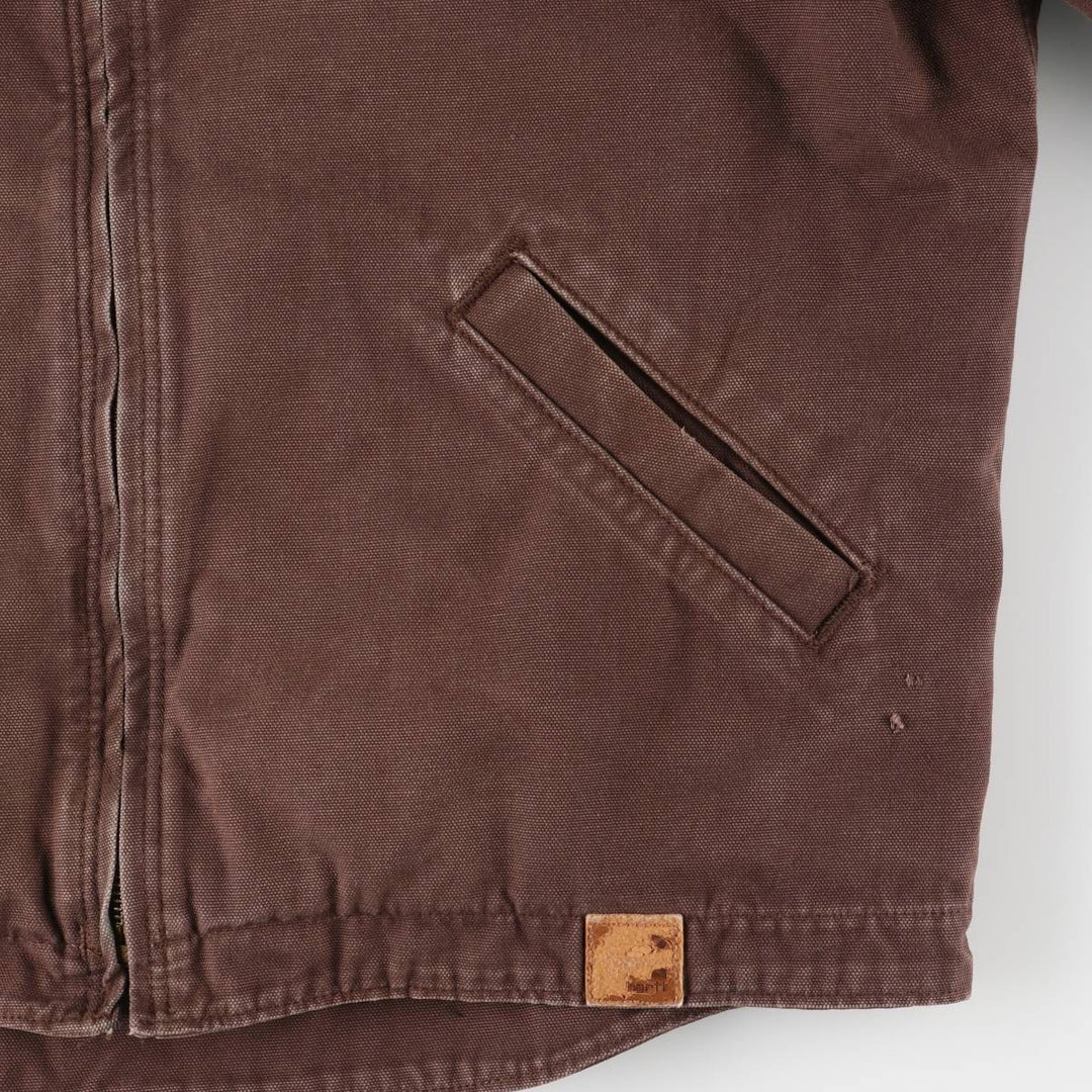 Carhartt Active Jacket, Padded Duck Full-Zip Hoodie, Men's Size Medium cotton brown type Vintage Second Hand