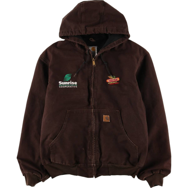 00'S Carhartt Active Jacket Duck Full Zip Parka Men's L size cotton brown type Vintage Second Hand