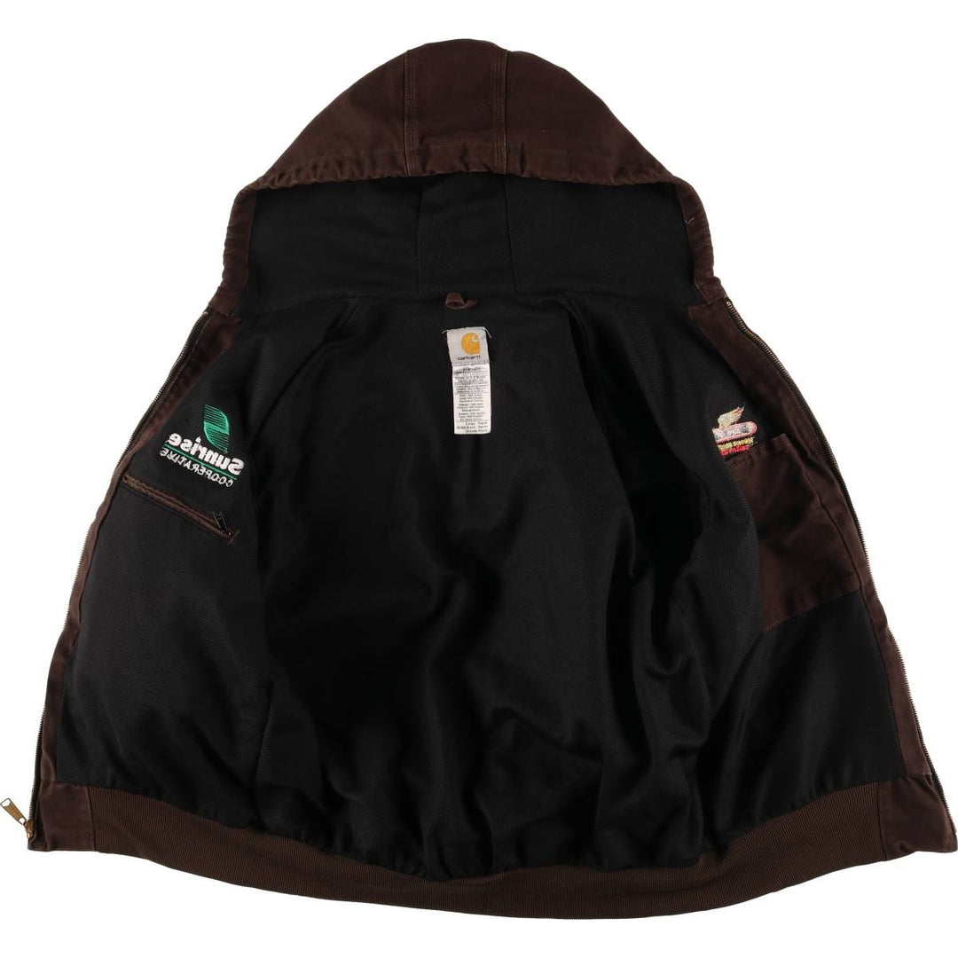 00'S Carhartt Active Jacket Duck Full Zip Parka Men's L size cotton brown type Vintage Second Hand