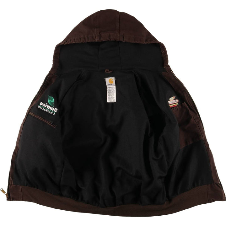 00'S Carhartt Active Jacket Duck Full Zip Parka Men's L size cotton brown type Vintage Second Hand